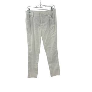 Level 99 white linen cropped pants
